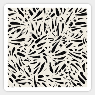 Bamboo Leaves in Black and Ivory / Ink Mood Sticker